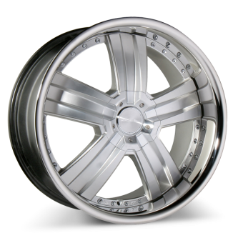 DELUXE C899 Hypersilver Machined Face w/Stainless Steel Lip wheels & rims