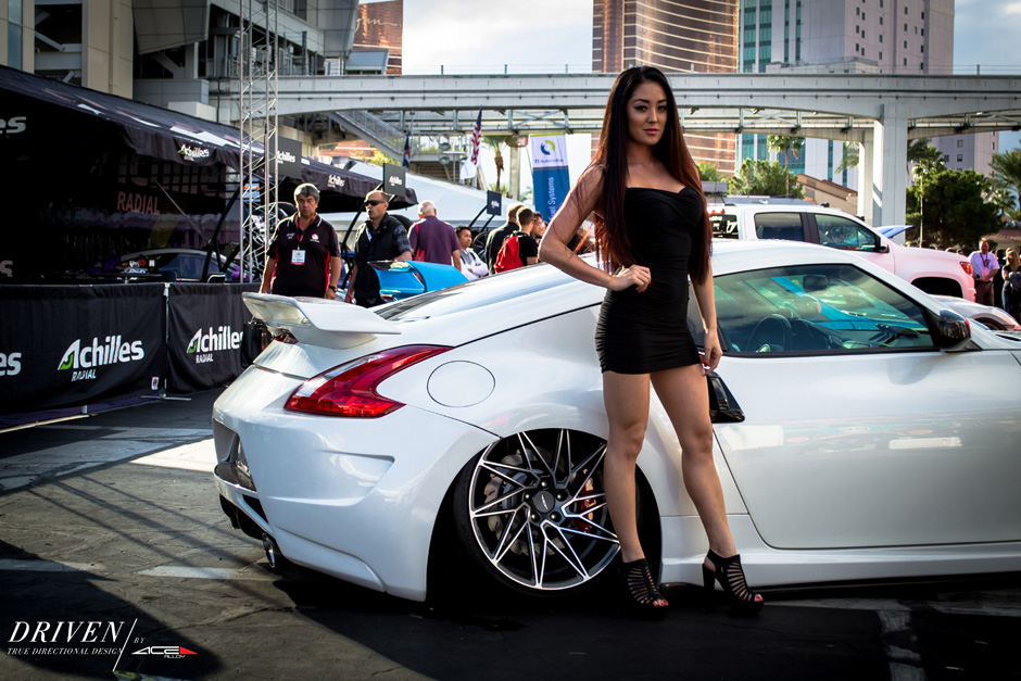 2015 SEMA 20" Staggered Directional Wheel Driven D716 Mica Grey Nissan 370Z